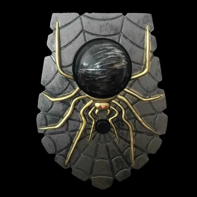 Spider shaped Halloween doorbell with glowing eye and sound effects