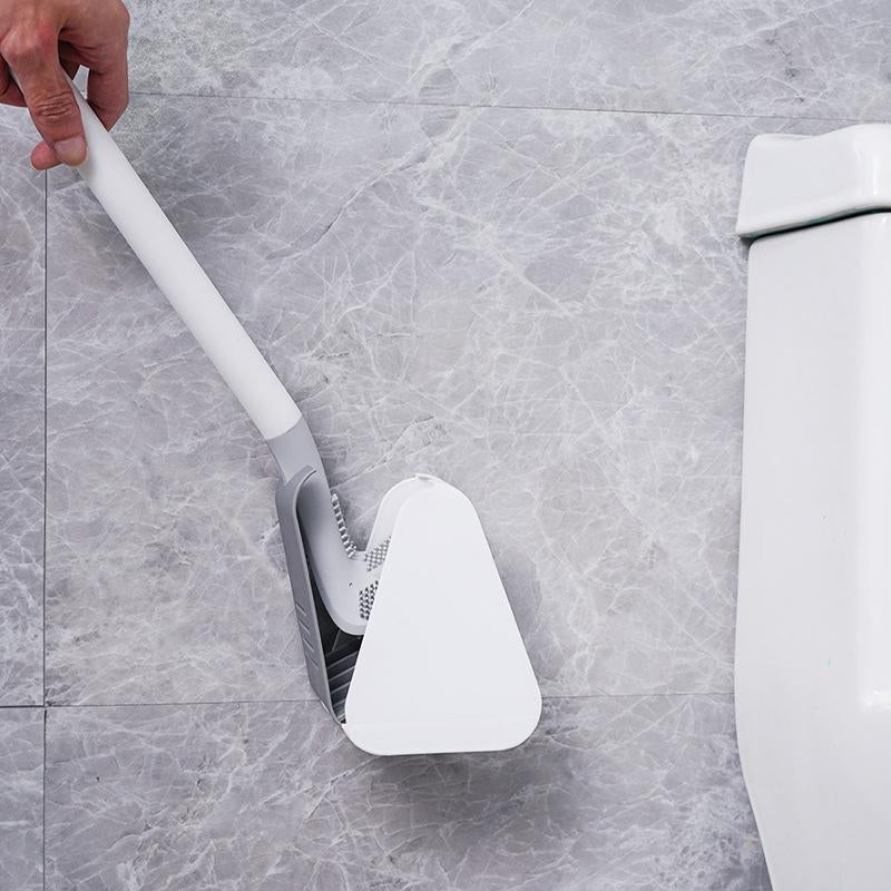 Toilet Brush with a Triangular Head and Wall Holder | TPR Bristles Reach Every Corner Without Clumping | Five Colors