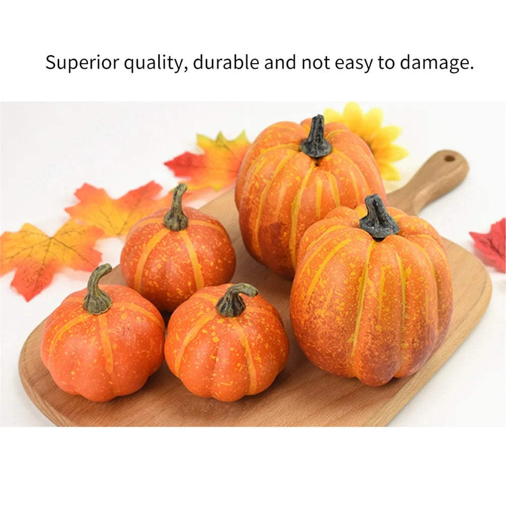 Close-up of the texture and stem on an artificial foam pumpkin