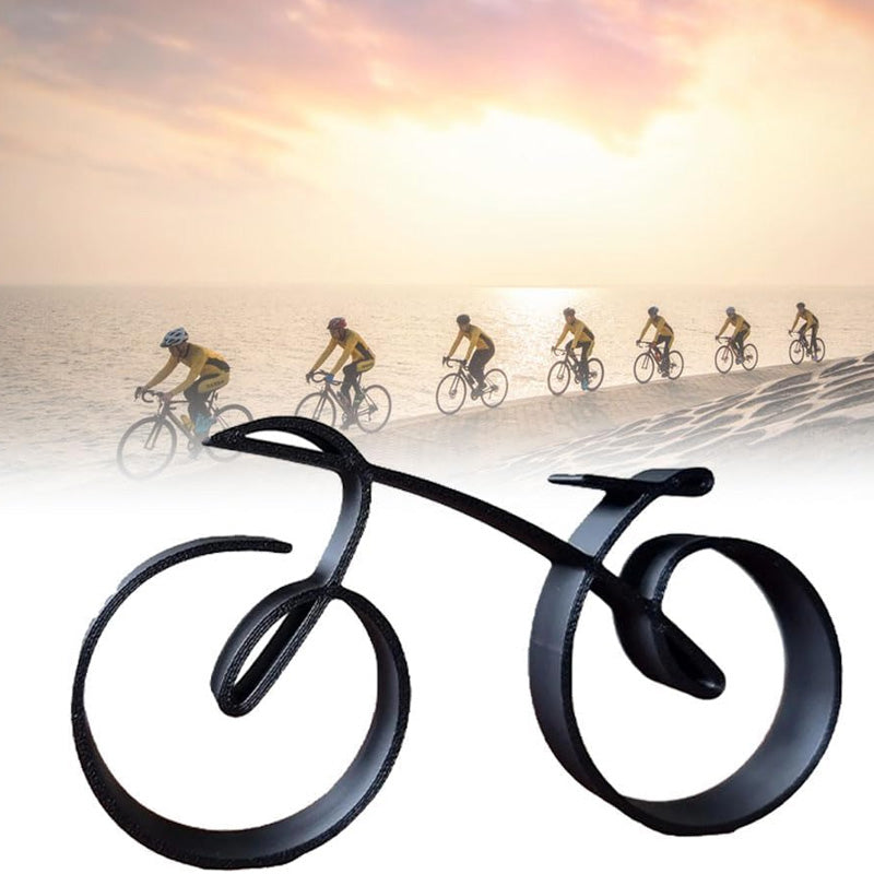 Bicycle Sculpture in Black Iron | Wire Frame Metal Art for a Desk or Shelf | 20 cm Gift for Cycling Fans