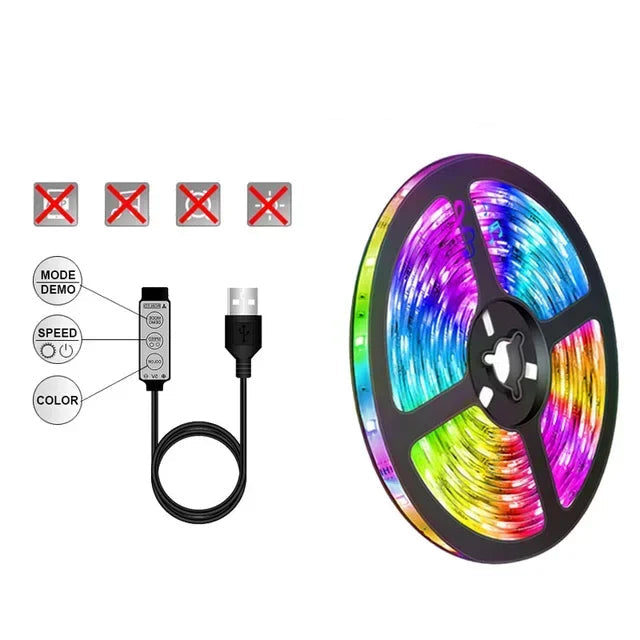 USB Color Changing LED Strip Lights