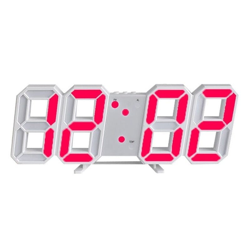 3D LED Digital Clock for the Wall | Dimmable Display Readable from Across the Room | Seven Color Choices