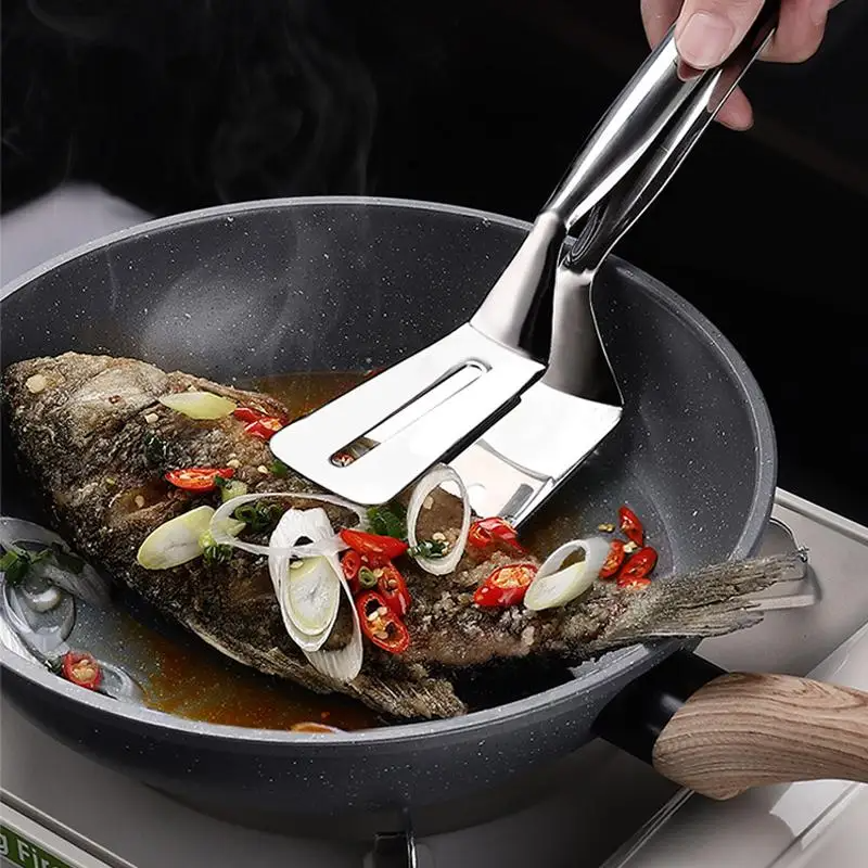 Stainless Steel BBQ Spatula Tongs