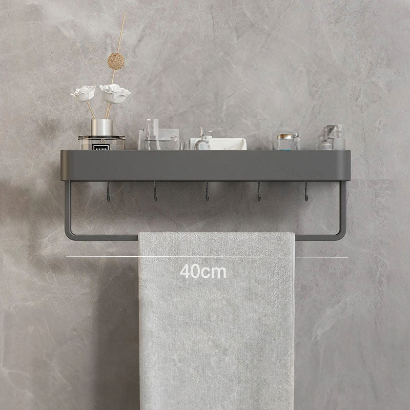 Adhesive Shelves for Bathroom Wall, No Drilling Needed | 30, 40 or 50 cm, Also With a Towel Bar | Screw Hooks and Plugs Included