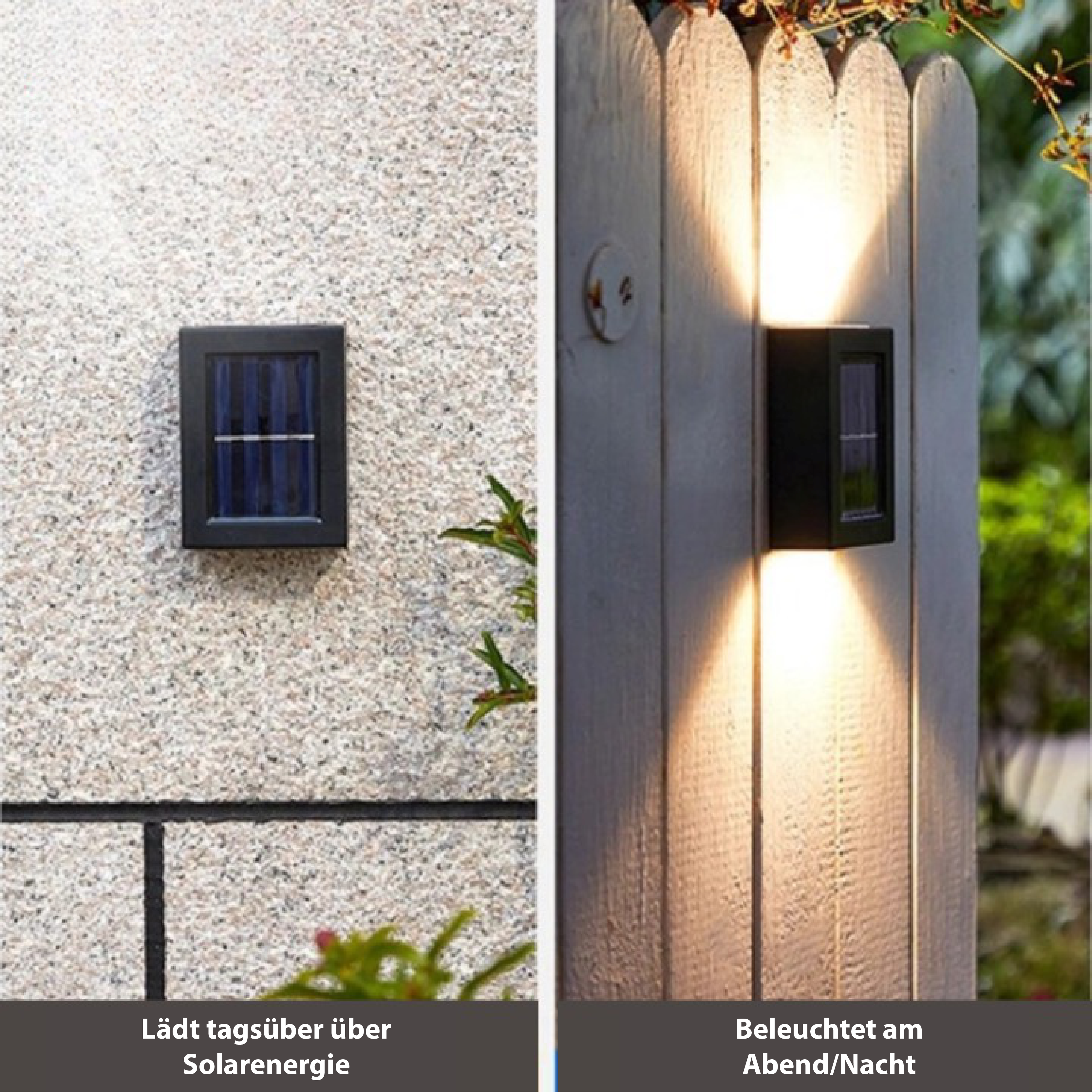 Solar LED Wall Lamp for Outdoor Use – Cordless Solar-Powered Wall Lighting