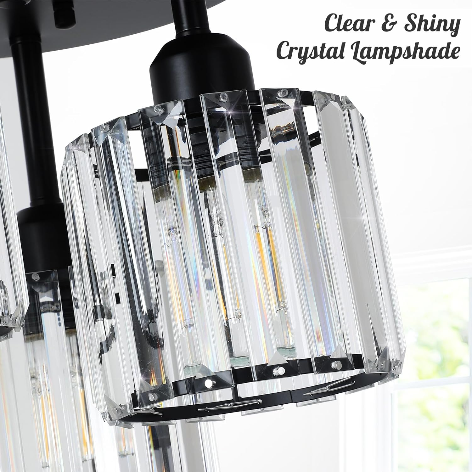 Crystal Ceiling Light Semi Flush Mount