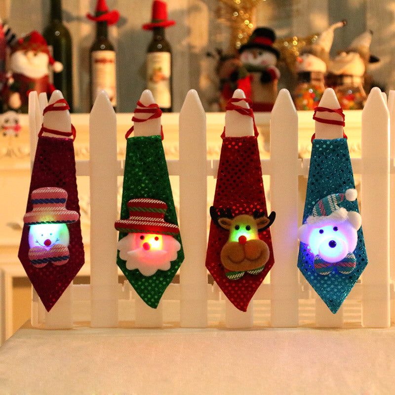 Light Up Santa Tie for Holiday Parties | Playful Novelty Christmas Accessories | Simple On and Off Switch, Flexible Fabric