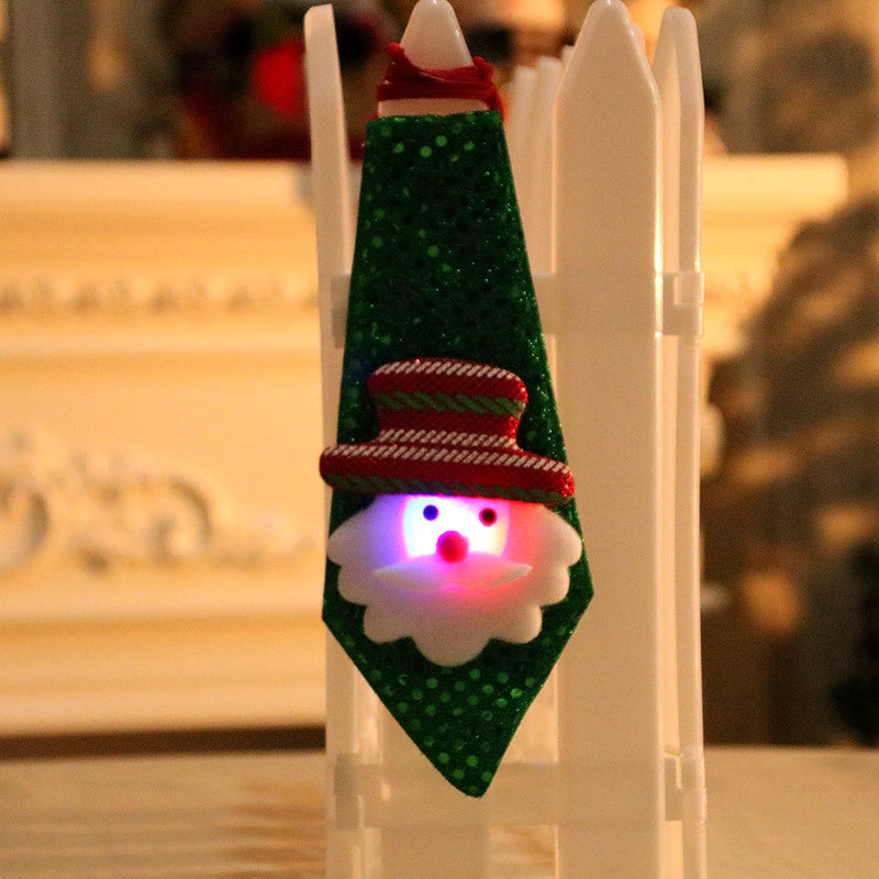 Light Up Santa Tie for Holiday Parties | Playful Novelty Christmas Accessories | Simple On and Off Switch, Flexible Fabric
