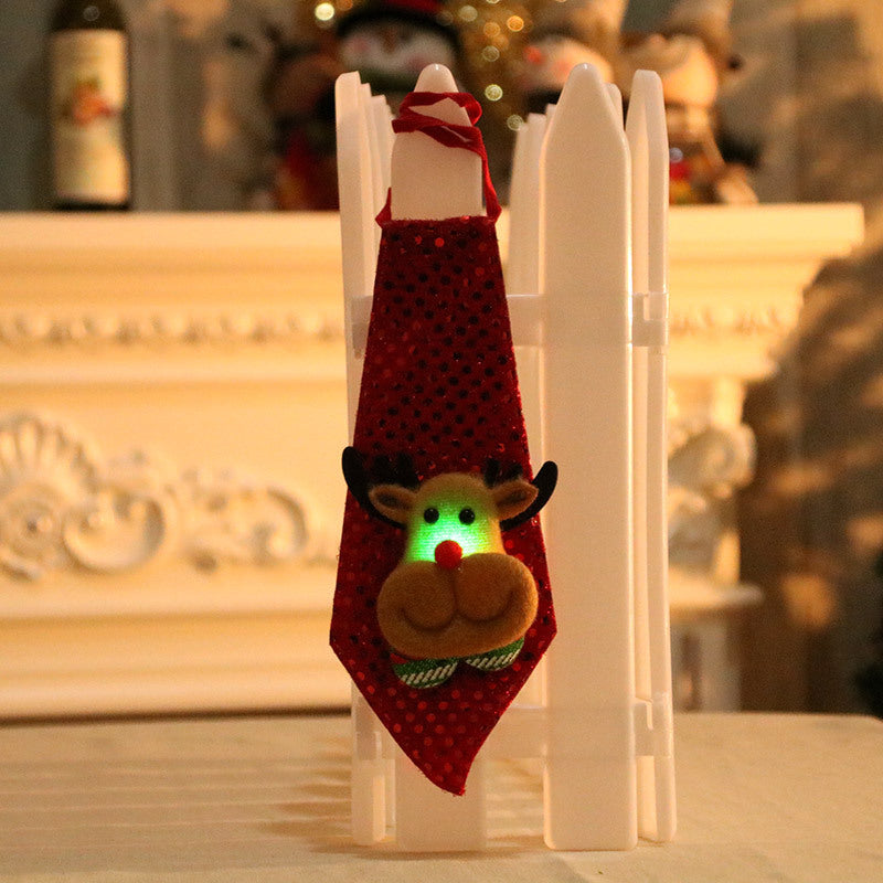 Light Up Santa Tie for Holiday Parties | Playful Novelty Christmas Accessories | Simple On and Off Switch, Flexible Fabric