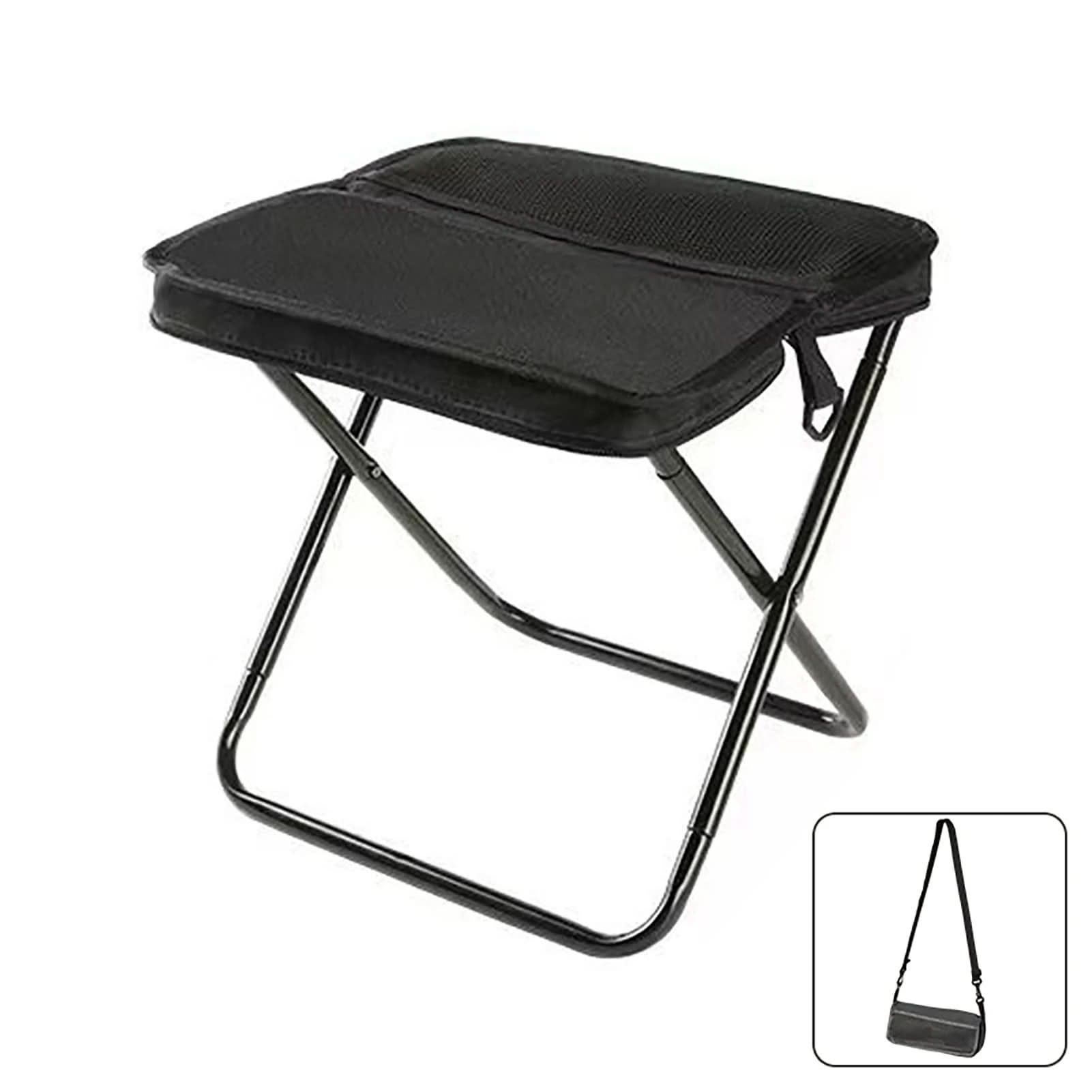 Portable Folding Camping Stool with Steel Frame | Small & Large, 3 Colors | Holds Up To 120 kg for Camping & Fishing