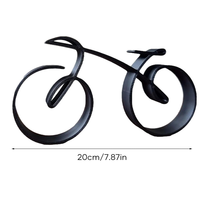 Bicycle Sculpture in Black Iron | Wire Frame Metal Art for a Desk or Shelf | 20 cm Gift for Cycling Fans