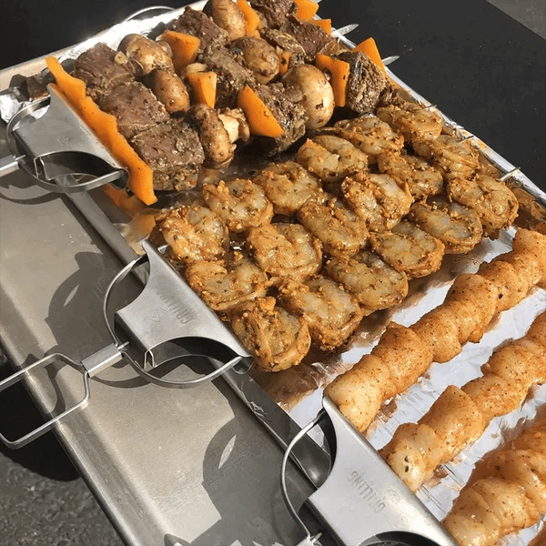 Stainless Steel 3 Prong BBQ Skewers