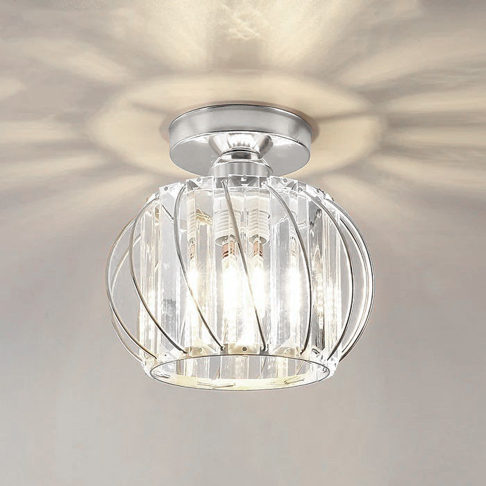 Nordic Glass Ceiling Light | Available in Black, Gold, or Silver | Minimal Design for Hallways and Living Spaces