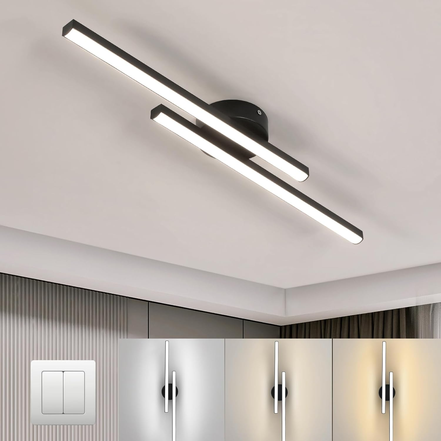 Modern LED Ceiling Light Aluminum Semi Flush