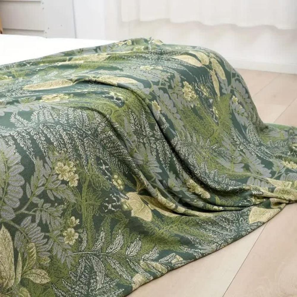Bamboo Fiber Cooling Quilt Leaf Pattern Blanket