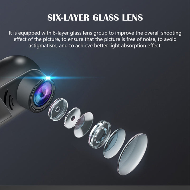 1080p HD Mini Dash Cam | 360 Degree Rotating Car Security Camera with ADAS Alerts | 24 Hour Parking Monitor