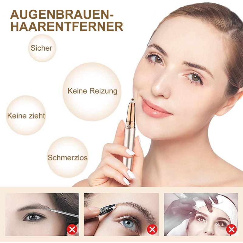 Electric Eyebrow Shaper for Women | Facial Hair Trimmer with Built In Light | Rose Gold Pen Design
