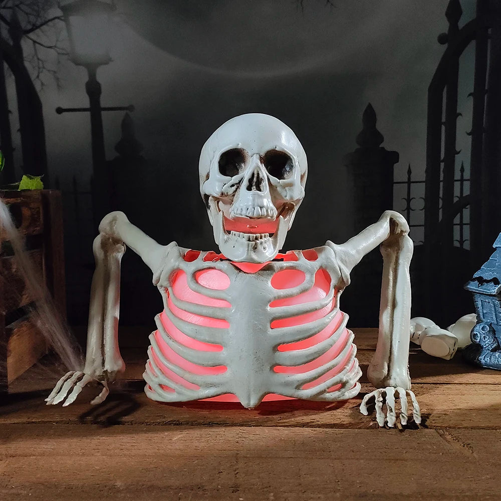 Detailed skull Halloween decoration with upper body design