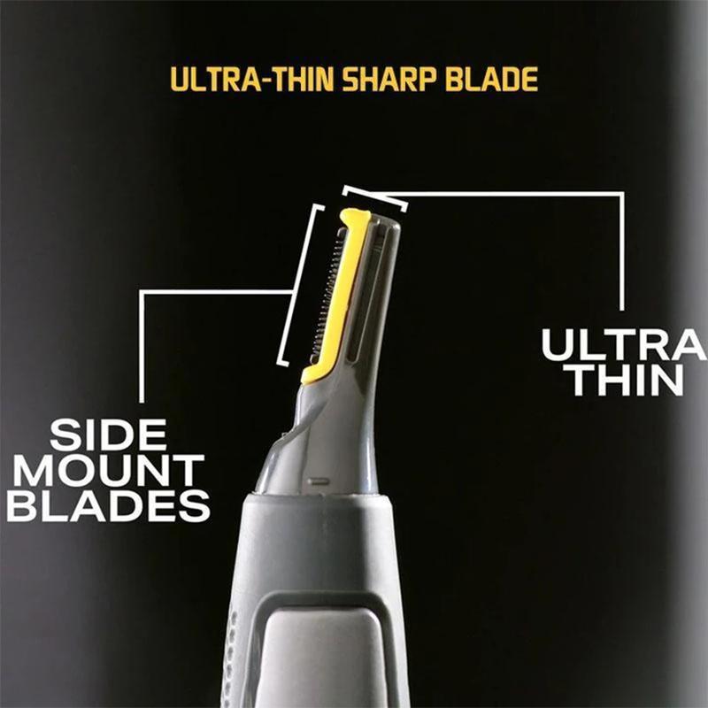 Nasal Hair Trimmer with LED Light and Two Comb Attachments | Titanium Finished Steel Blades | Shapes Brows and Sideburns