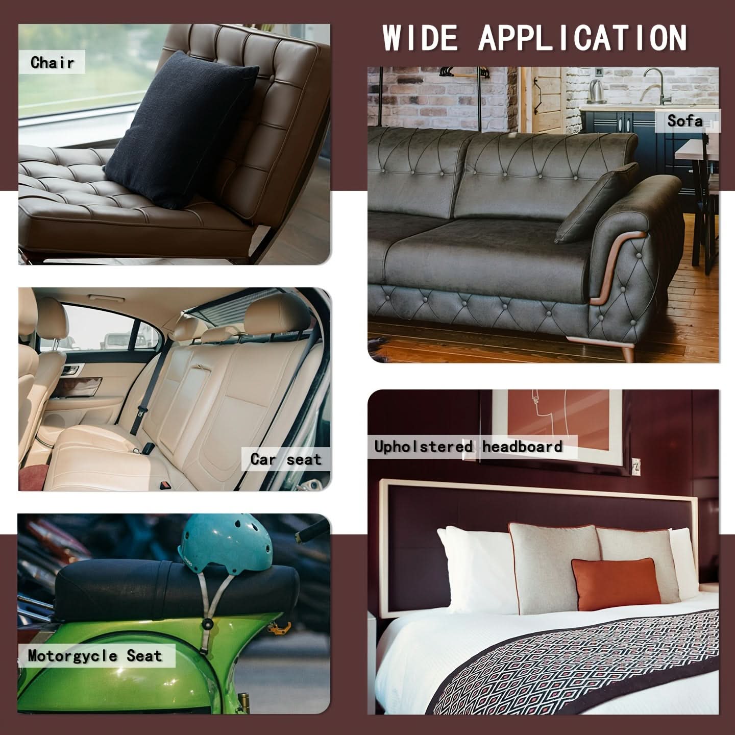 Wide Adhesive Vinyl Repair Patch | 6 Colors, 3 Sizes | Peel-and-Stick Fix for Chairs, Cushions, Sofas & Car Seats