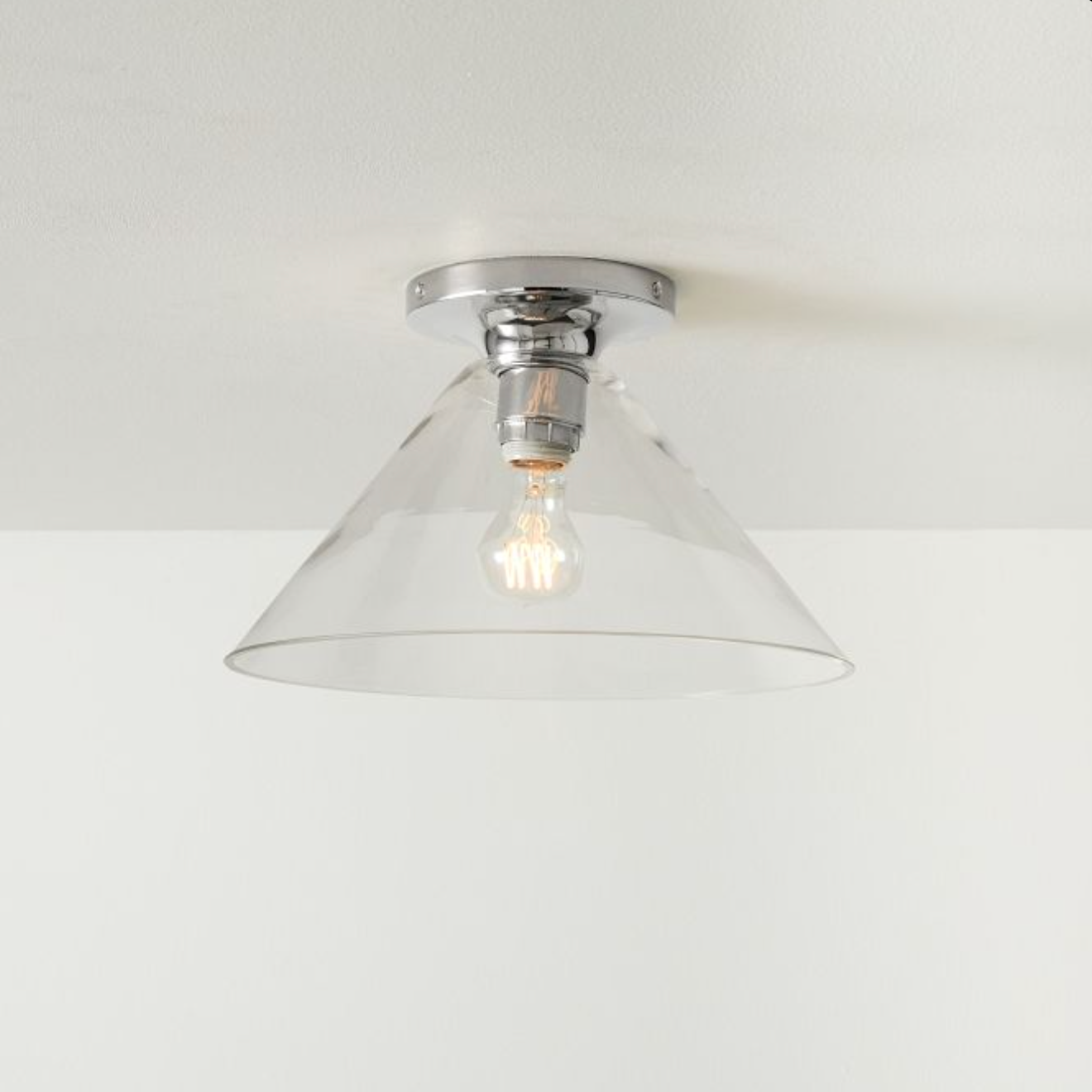 Glass Cone Flush Mount Ceiling Light