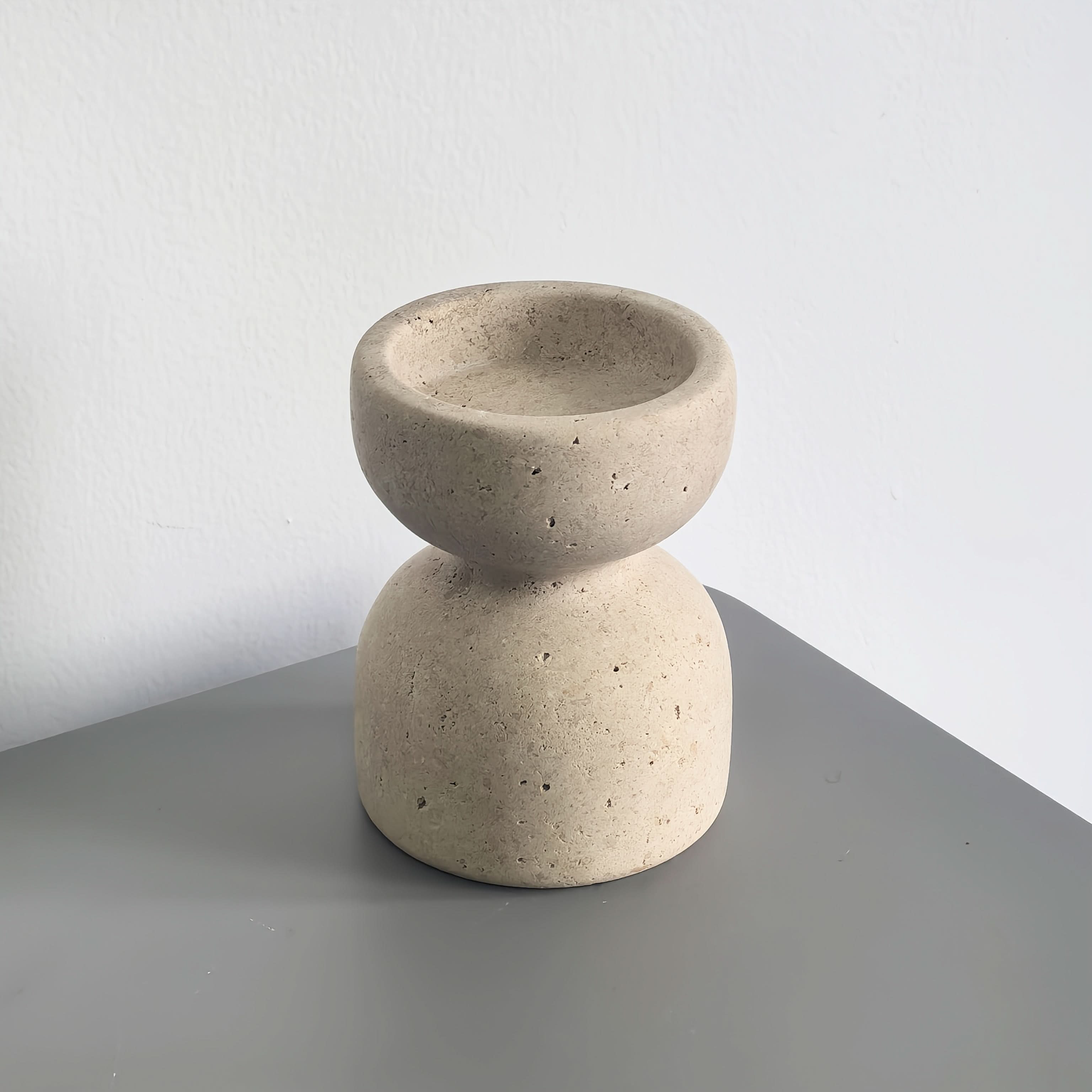Natural Marble & Travertine Candle Holders | Small or Large | Polished Luxury Décor for Home, Weddings & Events