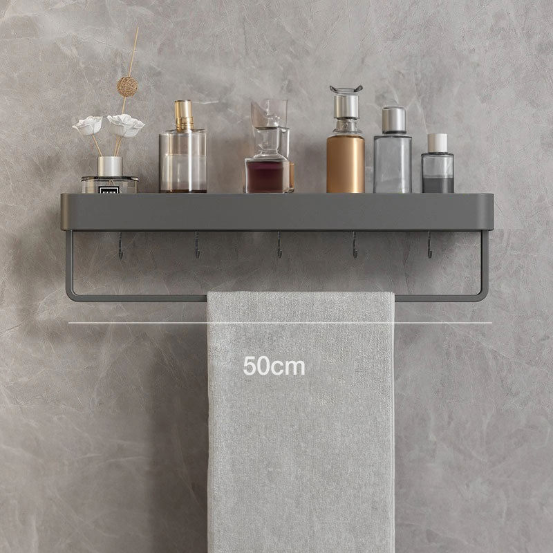 Adhesive Shelves for Bathroom Wall, No Drilling Needed | 30, 40 or 50 cm, Also With a Towel Bar | Screw Hooks and Plugs Included