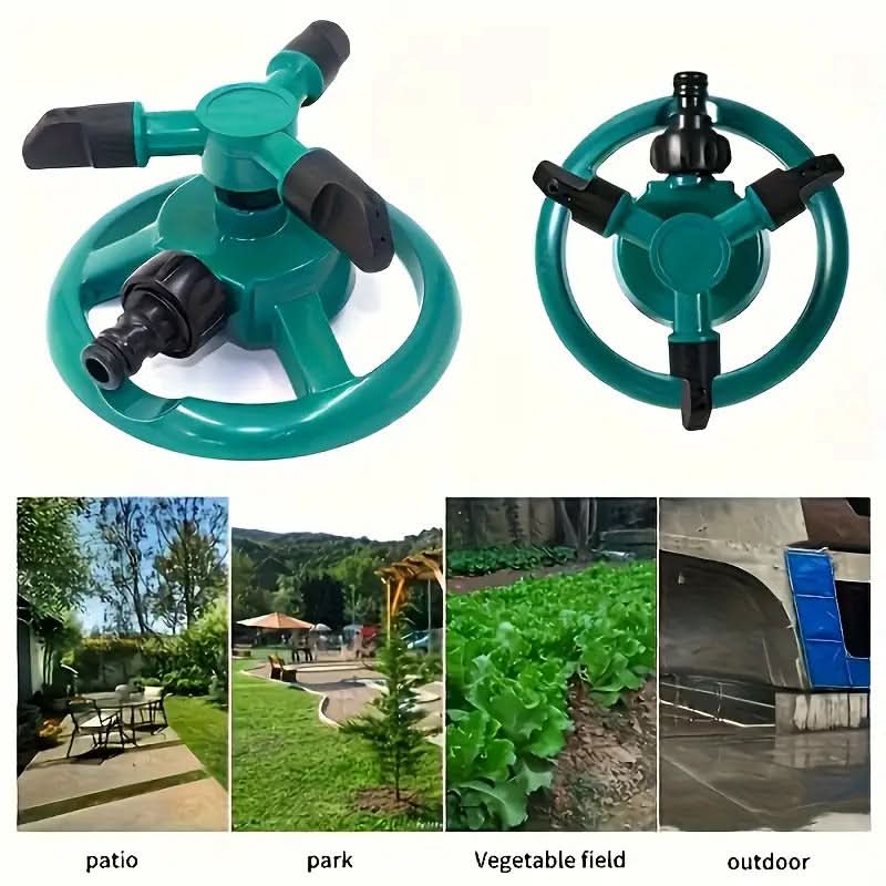 360-Degree Rotating Garden Sprinkler 3.3 x 5.9 In | Durable ABS Build | Wide-Coverage Lawn & Flower Bed Watering
