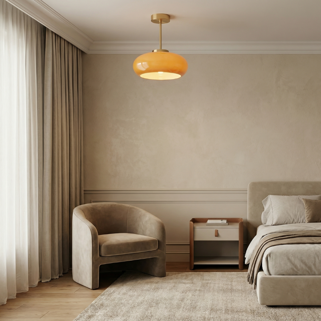 Bauhaus Glass Ceiling Light Semi Flush Mount
