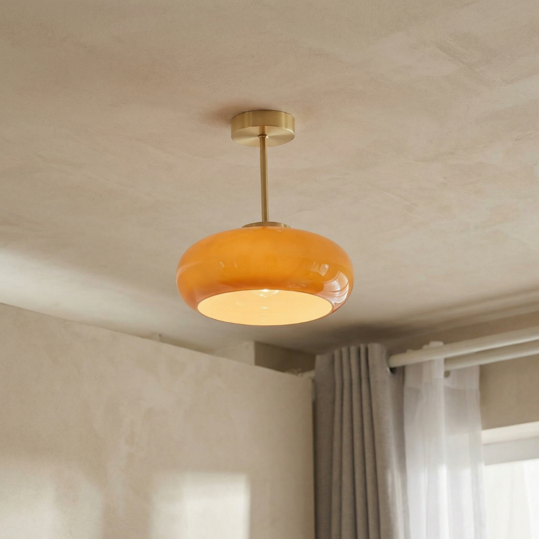 Bauhaus Glass Ceiling Light Semi Flush Mount