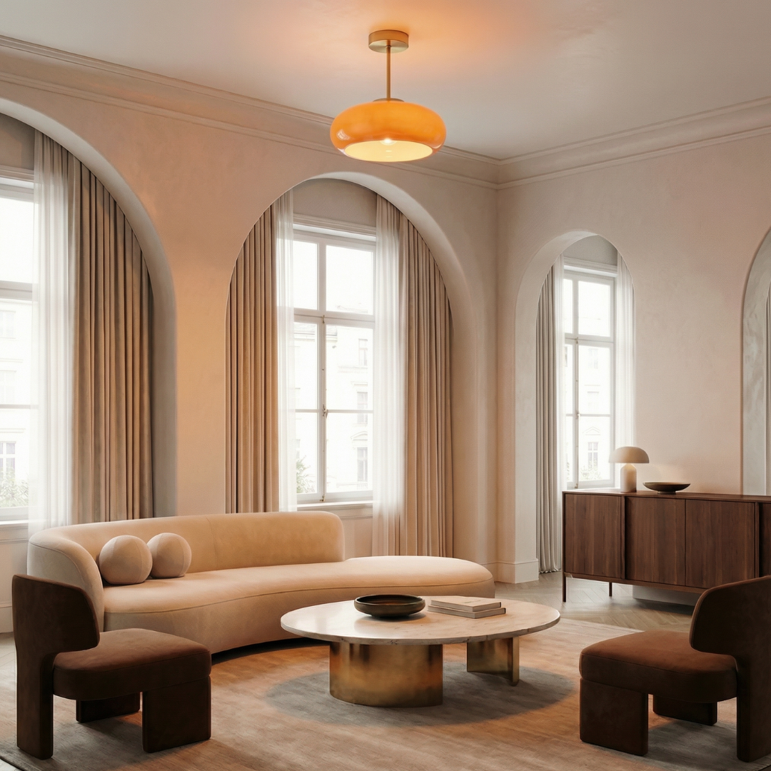 Bauhaus Glass Ceiling Light Semi Flush Mount