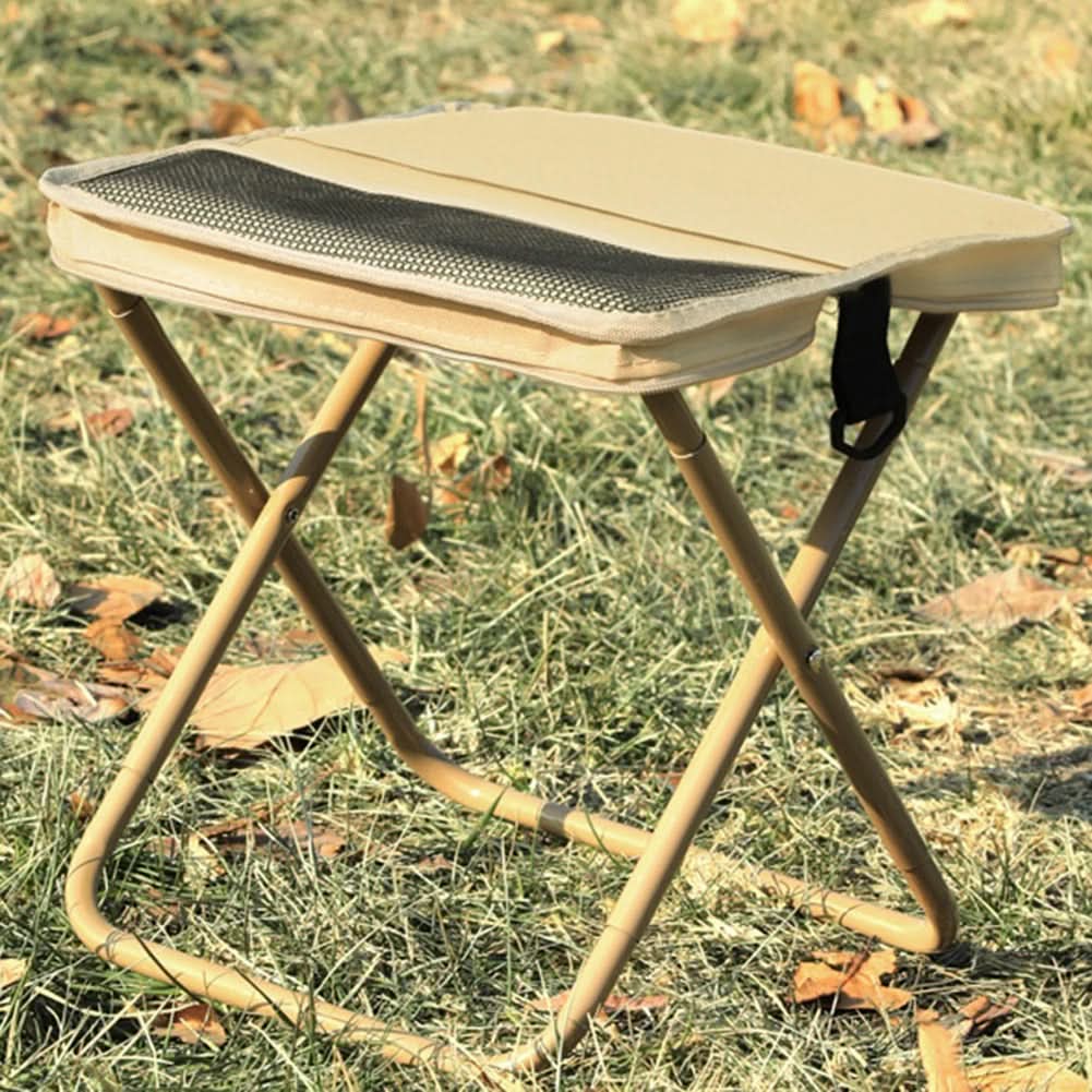 Portable Folding Camping Stool with Steel Frame | Small & Large, 3 Colors | Holds Up To 120 kg for Camping & Fishing