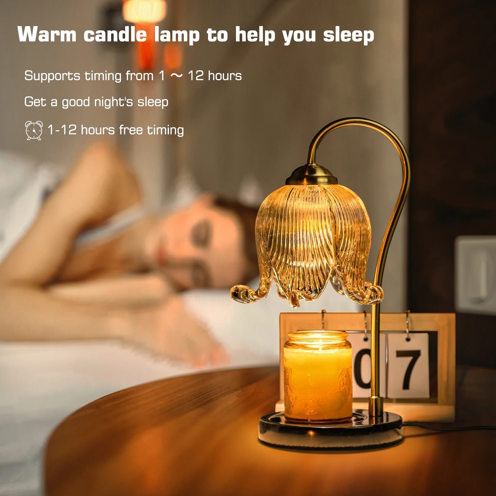 Tulip Flower Candle Lamp for Bedroom Decor