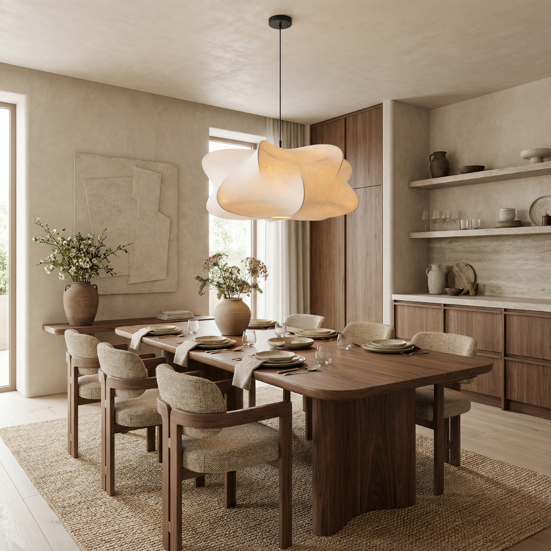 Silk Pendant Lamp Wabi Sabi Design