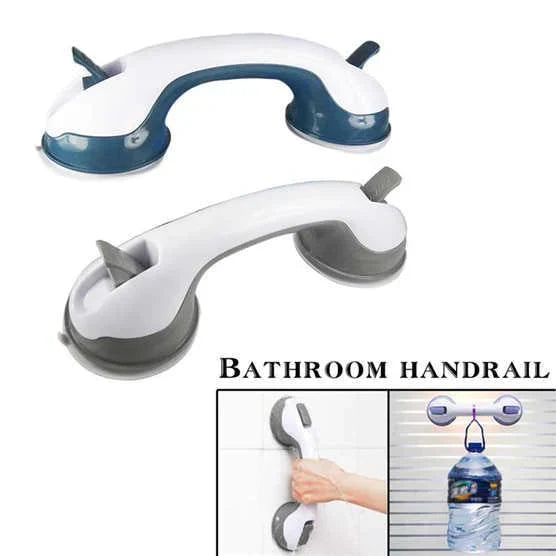 Grab Bars for Shower and Tub on Two Vacuum Cups, 11.6 Inches | Flip the Tabs to Lock, Lift Off Again | No Drilling