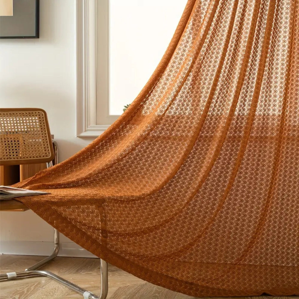 Boho Crochet Curtain Semi Sheer Curtain