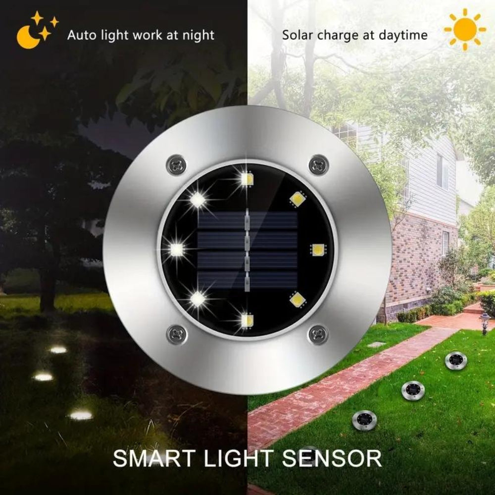 Solar Ground Lights for Paths, Lawns and Flower Beds | Dusk to Dawn Sensor, IP65 Housing | Outdoor Yard Decorations