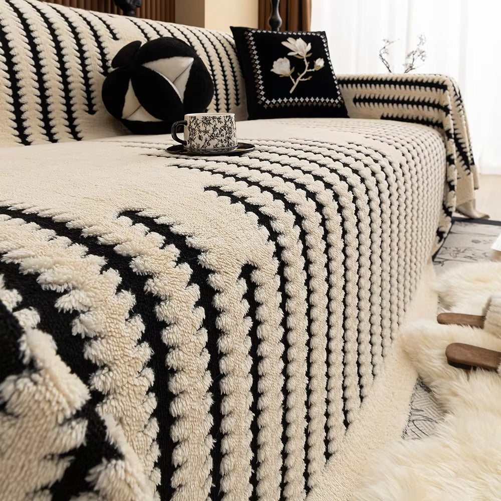 Plush Tufted Sofa Cover Slipcover