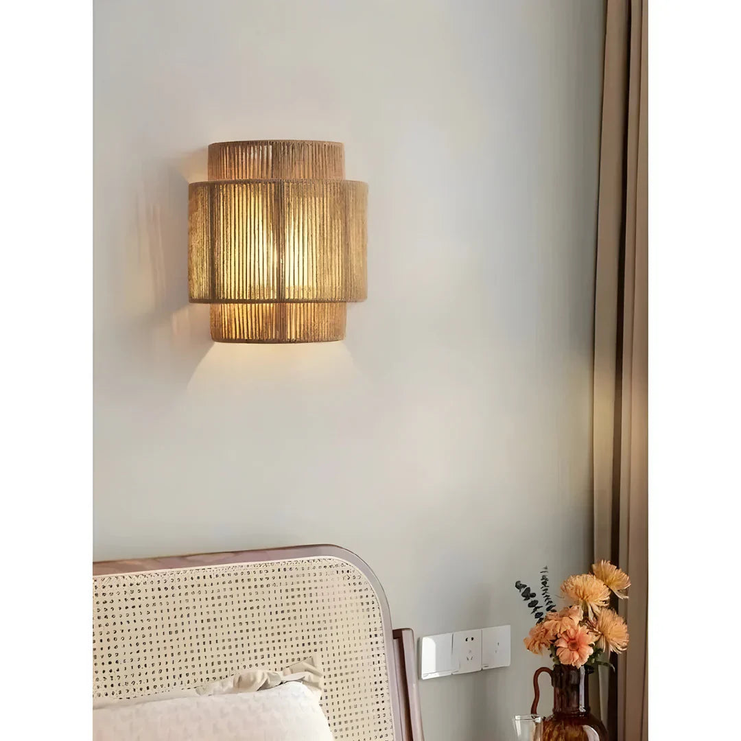 Rattan Wall Lamp Warm Light