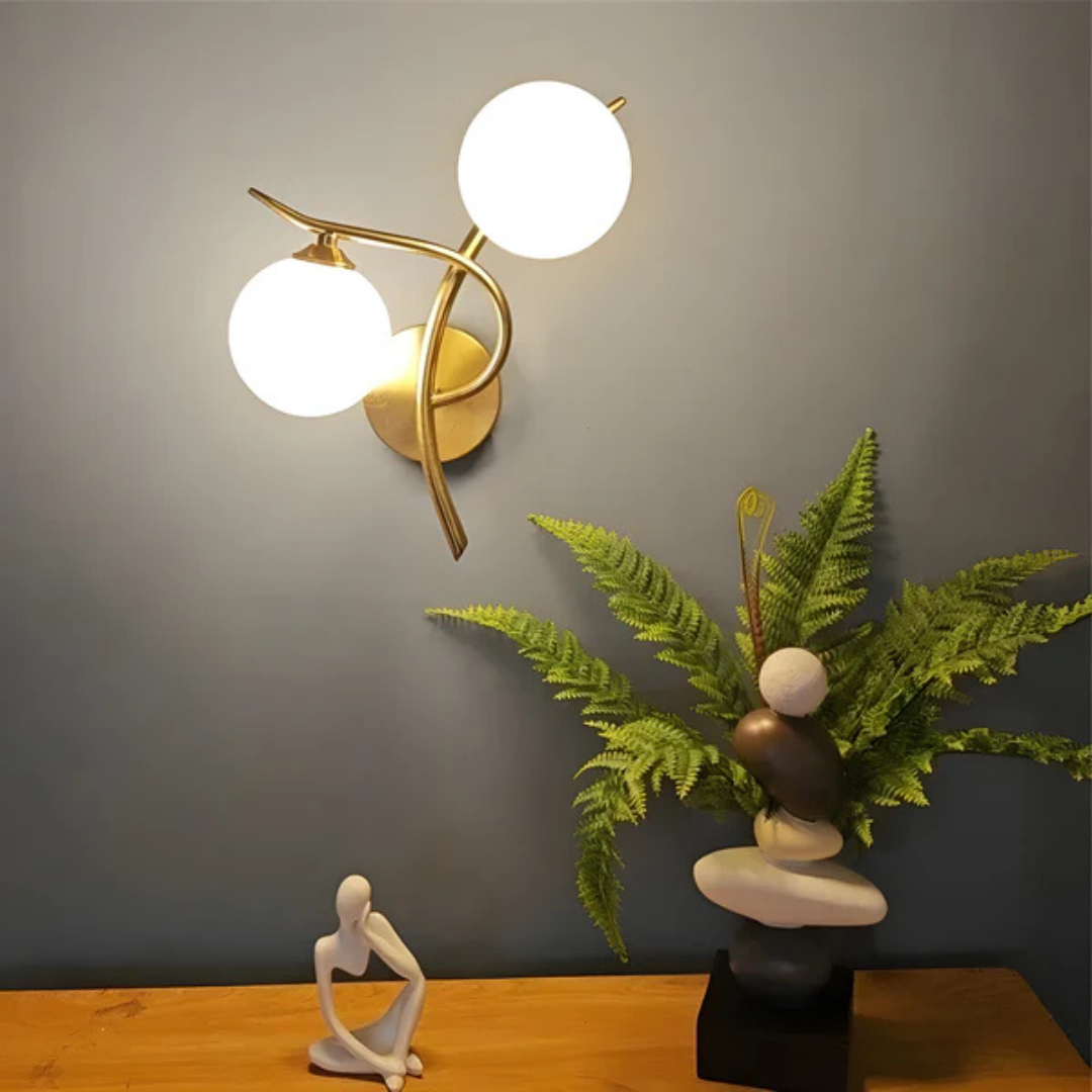 Glass Copper LED Wall Light