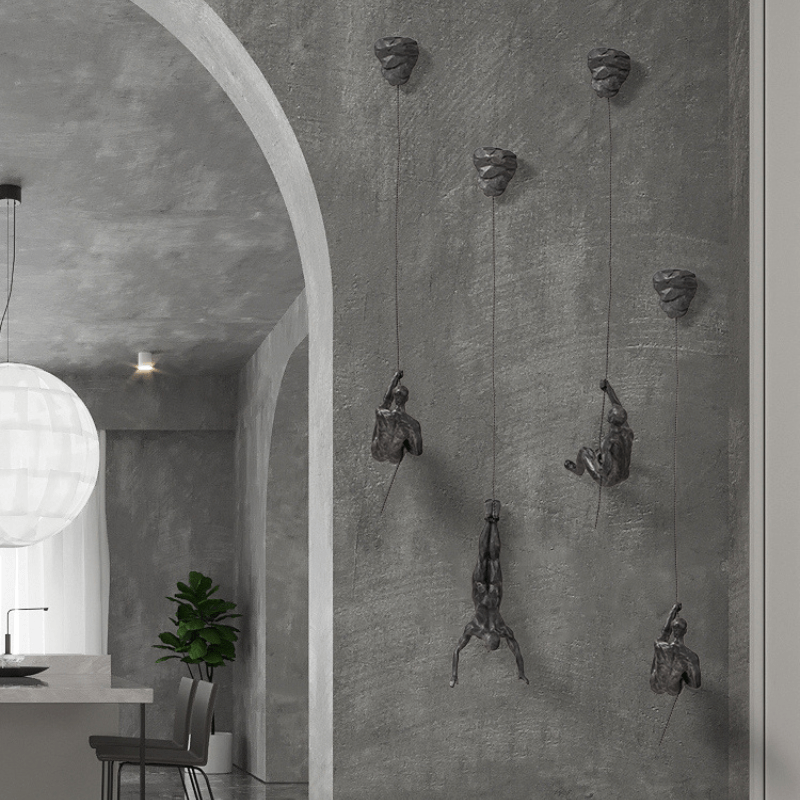 Climbing Man Wall Sculpture Set
