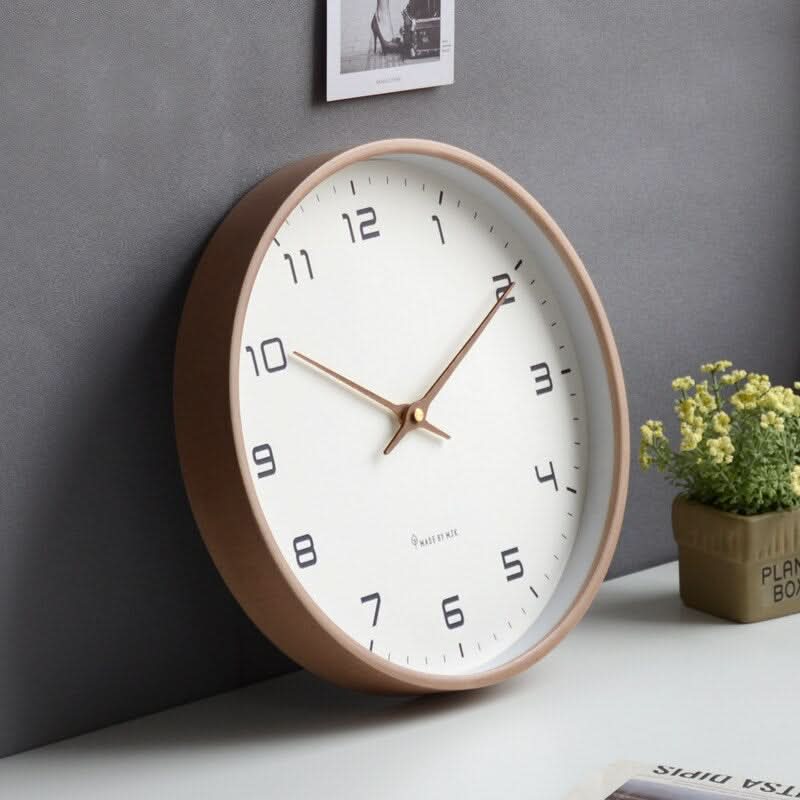 Wooden Wall Clock with Minimalist Scandinavian Design