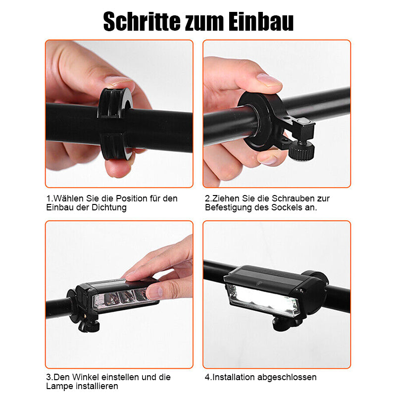 900 Lumen Rechargeable Bike Light with 180 Degree Beam | USB Charging Front Headlight for Riding After Dark
