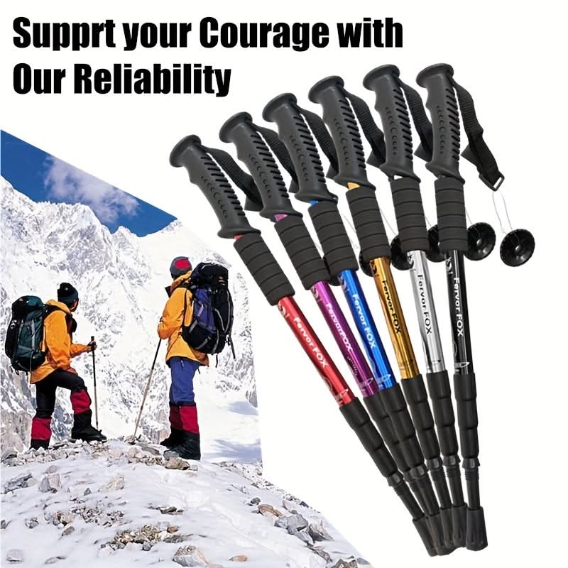 Adjustable Telescopic Hiking Trekking Pole 4 Height Levels | 6 Colors | Anti-Slip Lightweight Alloy Support for Outdoor Trails
