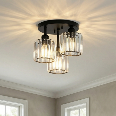 Crystal Ceiling Light Semi Flush Mount