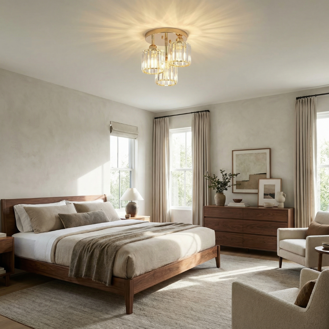 Crystal Ceiling Light Semi Flush Mount