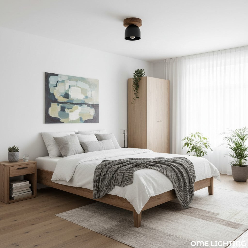 Wood Metal Ceiling Light