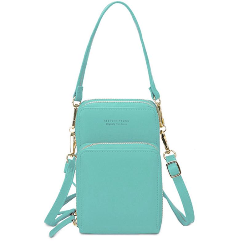 Touchscreen Phone Crossbody Bag with Clear PVC Window | Two Detachable Straps for Shoulder or Wrist | 11 Colors