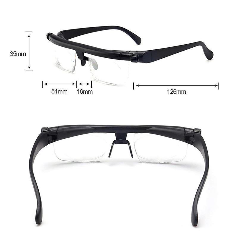 Adjustable Focus Reading Glasses Unisex | Dial Set Zoom Lenses for Near and Mid Range | Lightweight Frame