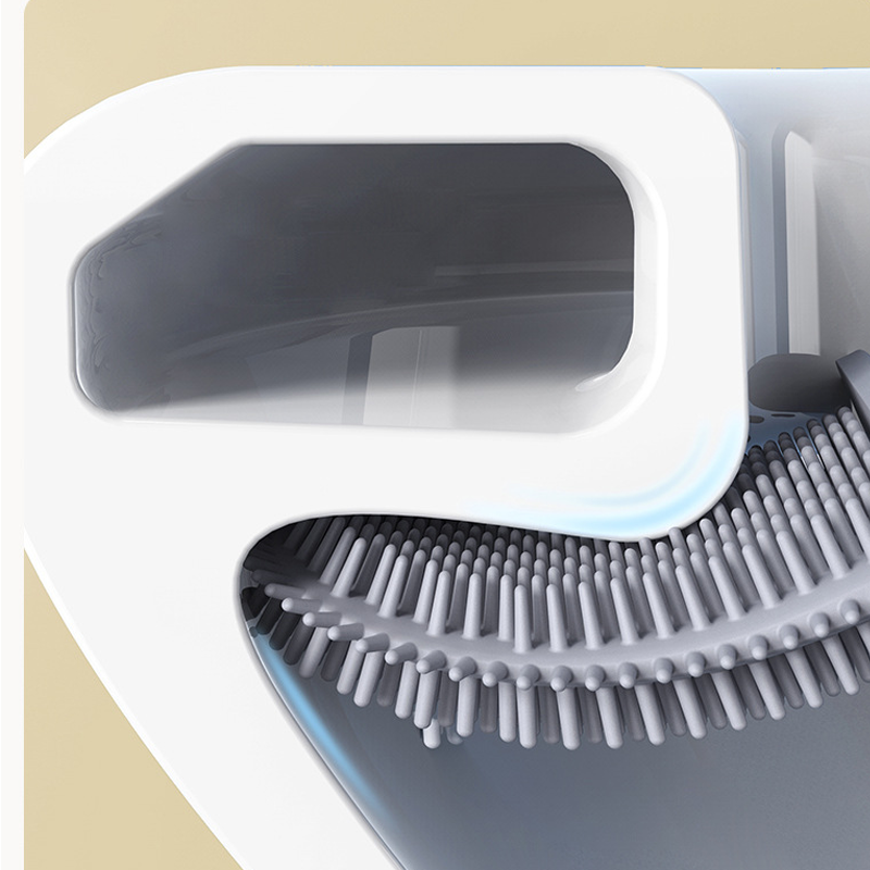 Toilet Brush with a Flexible TPR Head and Wall Mounted Holder | Non Slip Handle, Vented Stand for Quick Drying | Four Colors